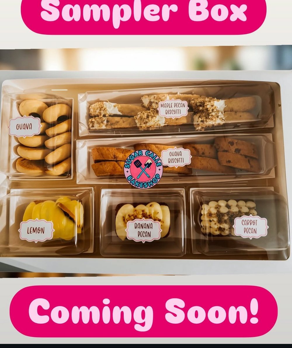 Sampler Box de Sugar Calle con mini cakes, biscottis y galletas